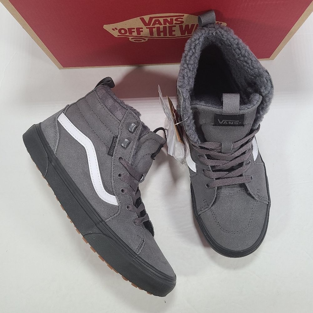 Vans Filmore Hi Vansguard Sherpa Suede Pewter Black Sneakers Women Size 7.5